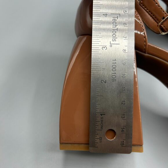 Madden Girl Omega Women's Cognac Platform Block Heels Women Size 8M - Picture 10 of 10